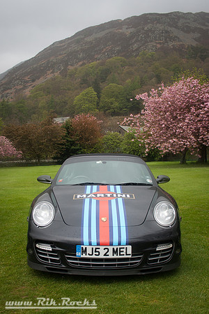 Black 2008 Porsche 911 Turbo Cabrio Spied 3.6 on Rico Rally Sunday Drivers MJ52MEL