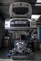A White Nissan GTR R35 with its engine