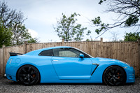 Baby Blue Nissan Skyline GTR R35