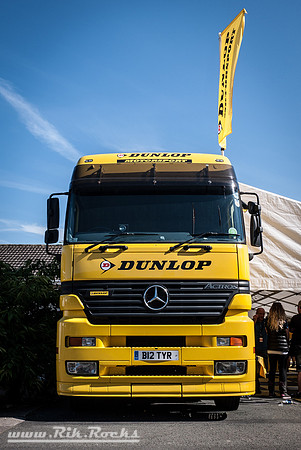Yellow Mercedes Benz Actros Dunlop Tyre Truck
