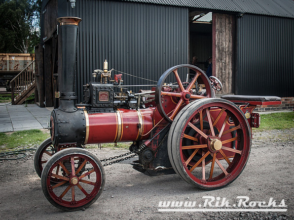 A Burgundy Traction Engine