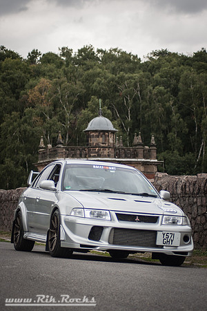 A Silver Mitsubishi Lancer Evolution VI Tommi Makinen Edition