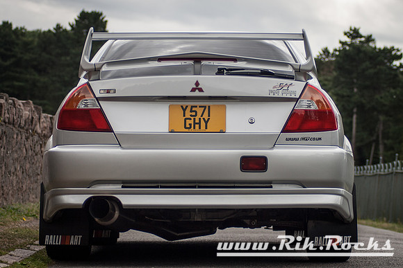 A Silver Mitsubishi Lancer Evolution VI Tommi Makinen Edition
