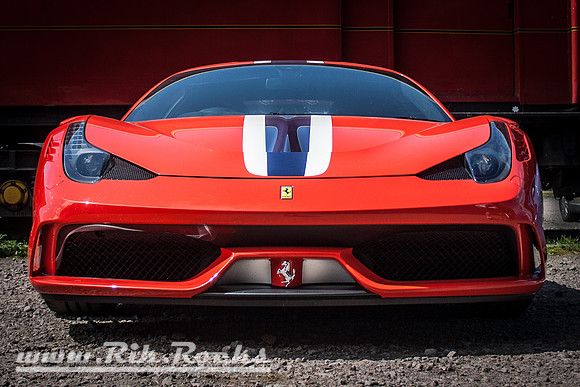 A 2015 Red Ferrari 458 Speciale 73C