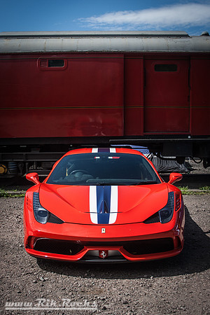 A 2015 Red Ferrari 458 Speciale 73C