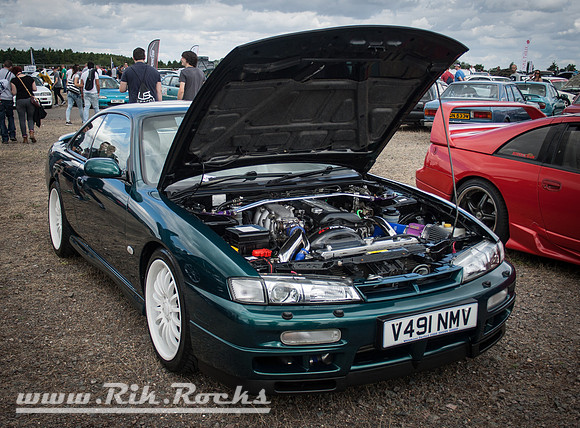 A Green Nissan S14A 200SX V491NMV