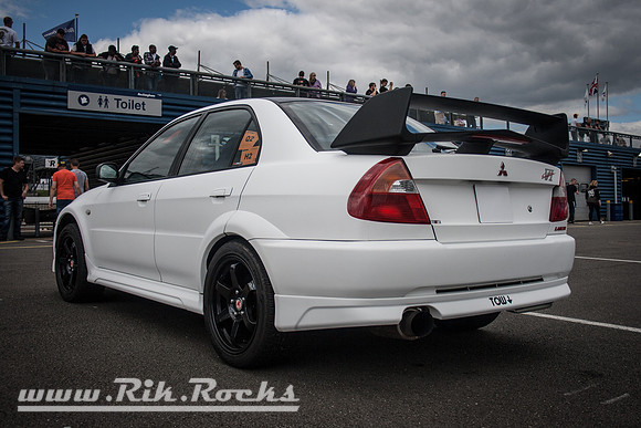 A Scotia White Mitsubishi Evo 6
