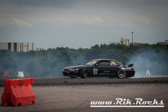 A Black Nissan 200SX Drifting
