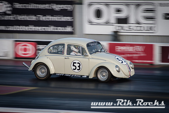A Volkswagen Beetle - Herbie 53 Drag Racing