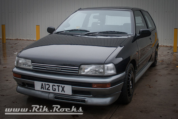 A Black Diahatsu Charade GTTi XX at Severn Valley Motorsport A12 GTX