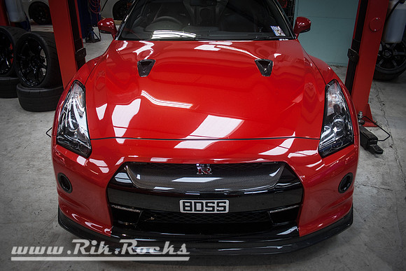 a Red Nissan GTR at Severn Valley Motorsport (SVM) 8DSS