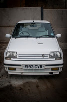 A White Renault 5 GT Turbo at Severn Valley Motorsport E193 CVR