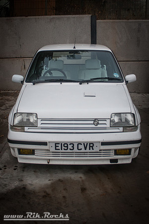 A White Renault 5 GT Turbo at Severn Valley Motorsport E193 CVR