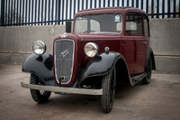 A Maroon Austin Seven at Severn Valley Motorsport
