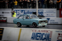 A Blue HPE Ford Escort Mk2 at Santa Pod RWYB