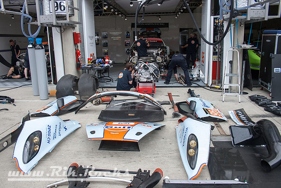 Aston Martin 'Gulf Racing' 90th Anniversary Le Mans Pit Garage