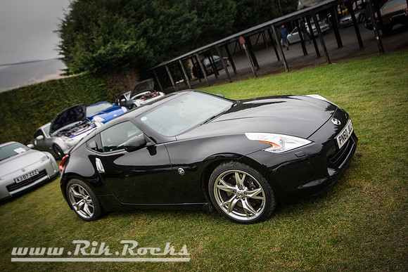 Nissan 370z Fairlady Black with 3.7 Litre V6  at Shelsley Walsh Hill Climb Breakfast Meet March 2015 PN60JUJ