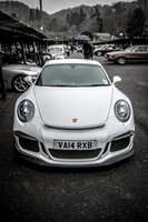 White Porsche 911 GT3 in the Paddock at Shelsley Walsh Hill Climb VA14RXB