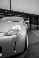 Silver Nissan 350z with Jap Style Stretched Rims at Shelsley Walsh Hill Climb Breakfast Meet March 2015