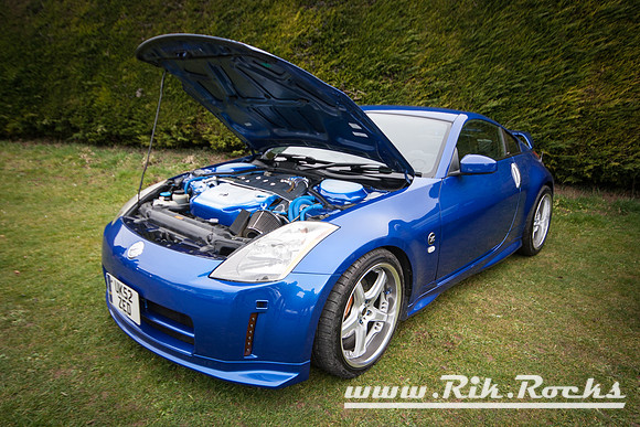Blue Nissan 350z Fairlady at Shelsley Walsh Hill Climb Breakfast Meet March 2015 UK52ZED