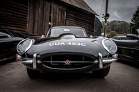 Black Jaguar E-Type 4.2 6 Cylinder at Shelsley Walsh Hill Climb Breakfast Meet March 2015 CUA463C