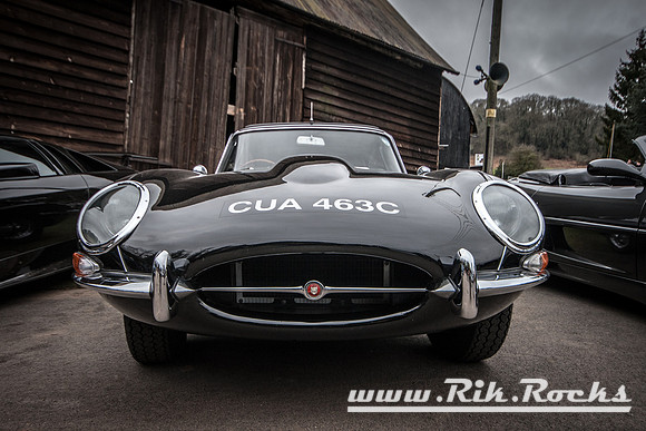 Black Jaguar E-Type 4.2 6 Cylinder at Shelsley Walsh Hill Climb Breakfast Meet March 2015 CUA463C
